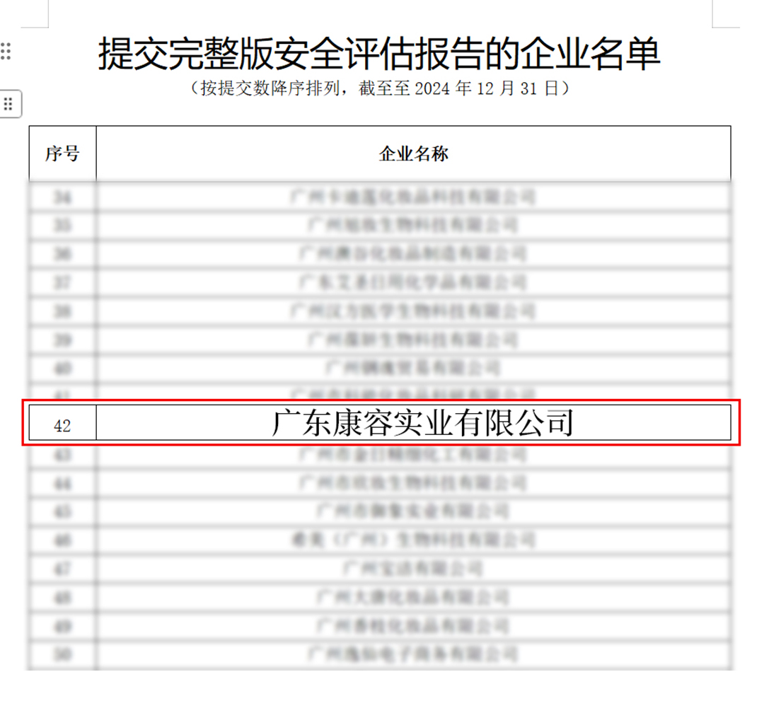 康容实业领跑行业！率先完成化妆品新规升级，以完备安评体系迎接监管新时代